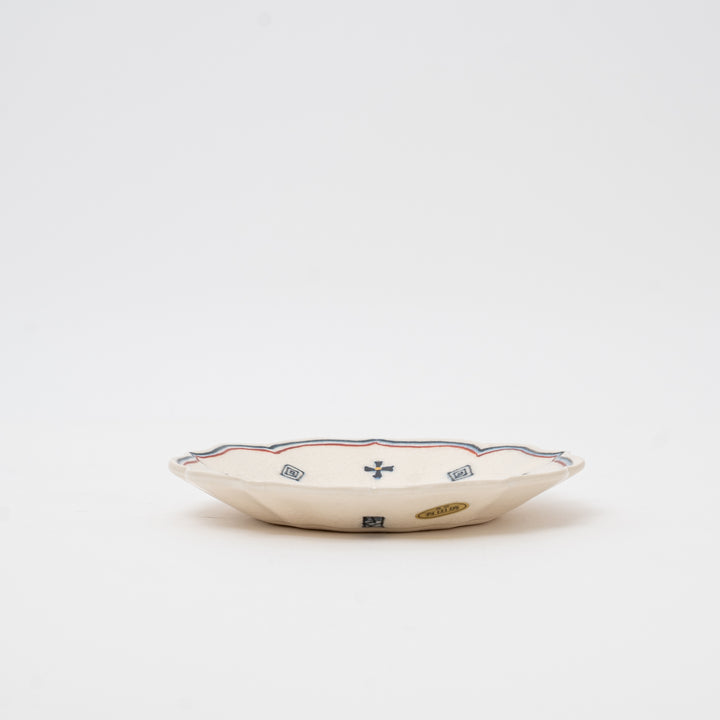 Japanese Bellflower Plate with Crackle Glaze