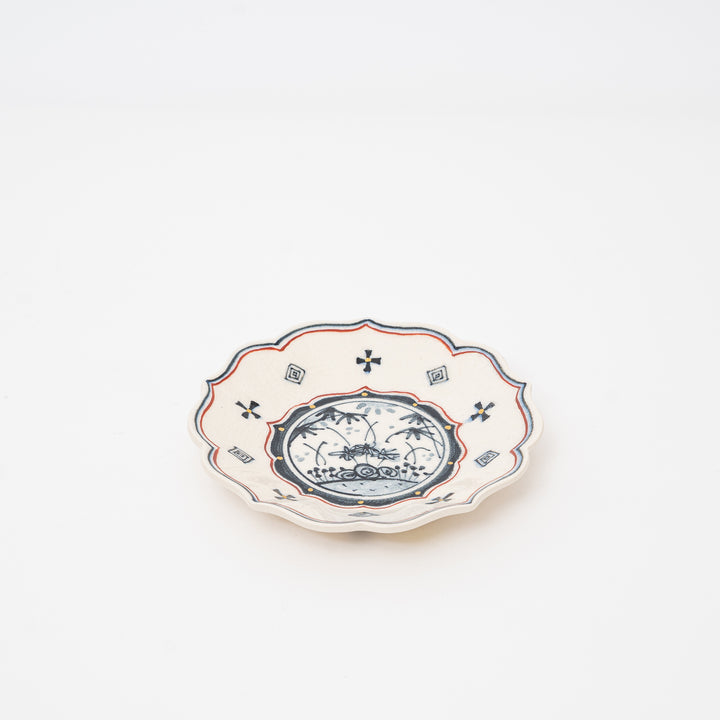 Japanese Bellflower Plate with Crackle Glaze