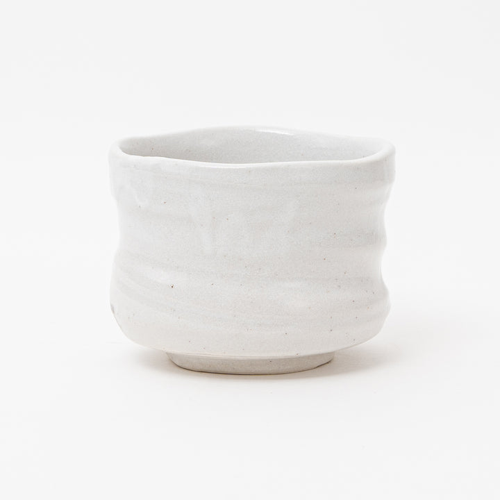 Handcrafted White Gray Matcha Bowl
