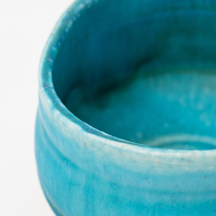 Handmade Japanese Matcha Bowl | Turquoise Mino Ware Chawan