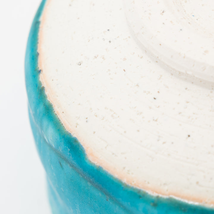 Handmade Japanese Matcha Bowl | Turquoise Mino Ware Chawan
