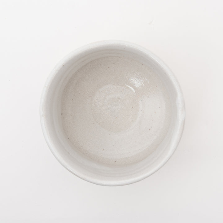Handcrafted White Gray Matcha Bowl