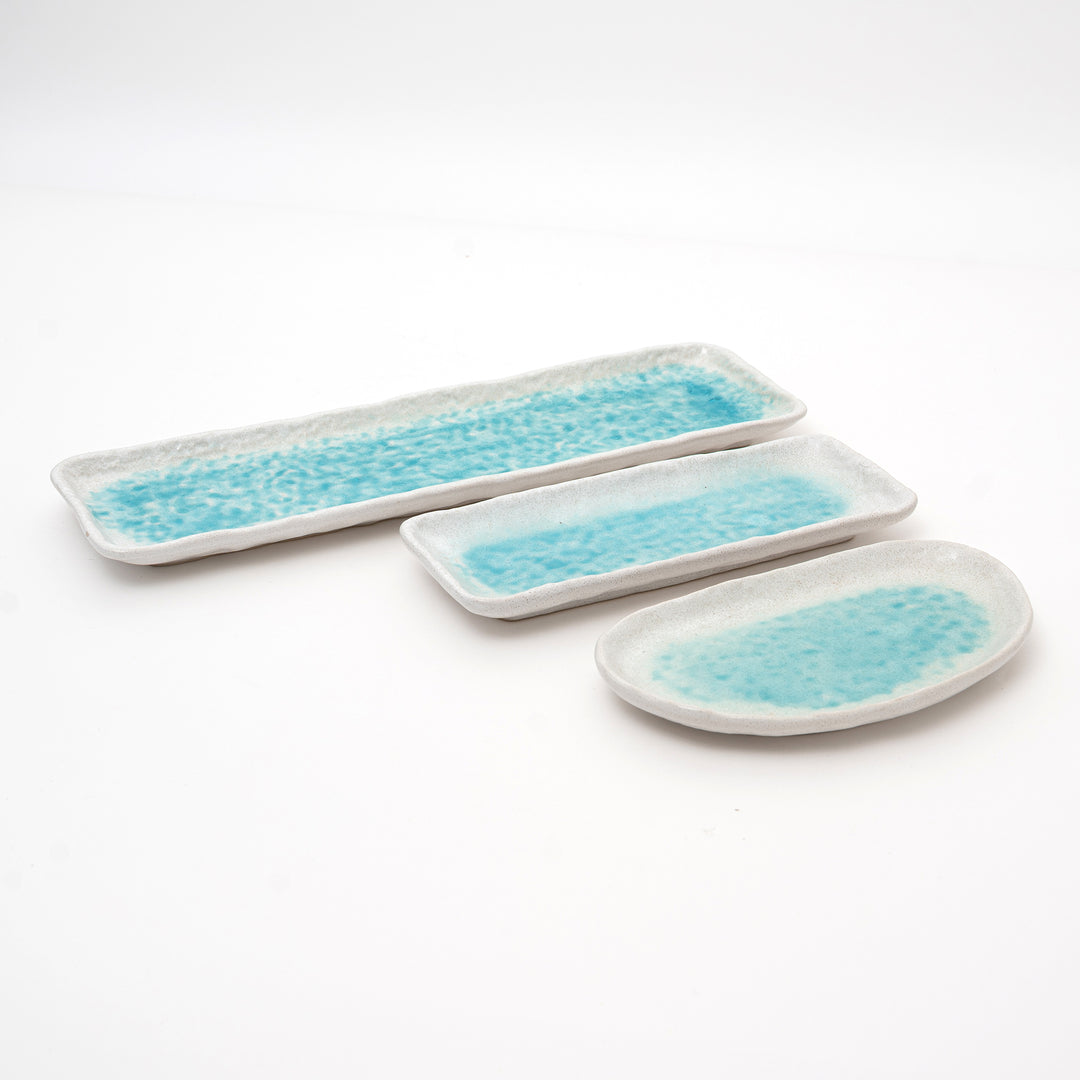 Handcrafted Seto Ware Dish with Shiro-nagashi Glaze