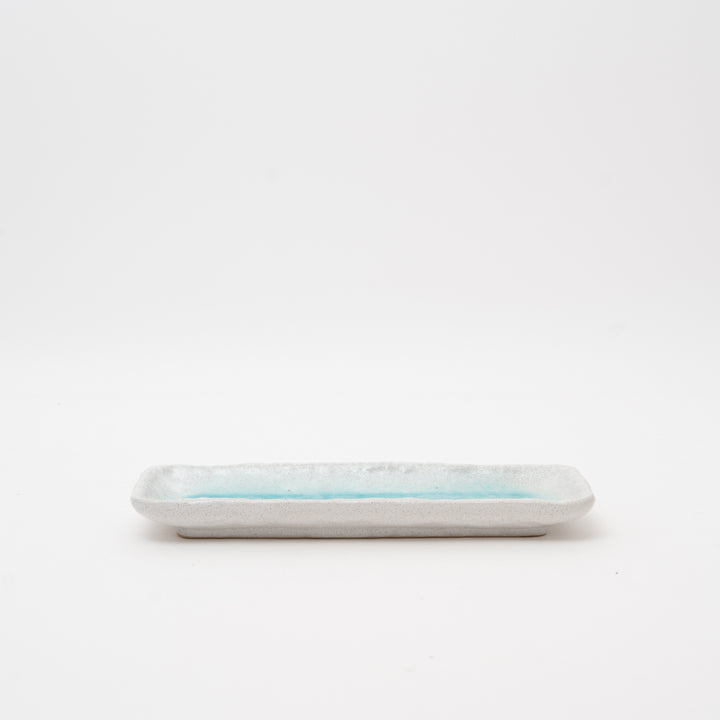 Handcrafted Seto Shiro-nagashi Glaze Rectangular Dish