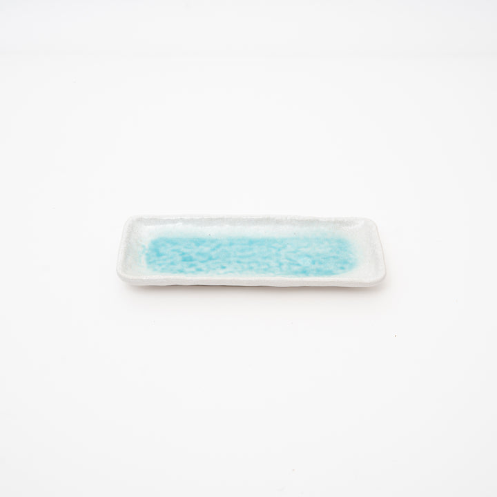 Handcrafted Seto Shiro-nagashi Glaze Rectangular Dish