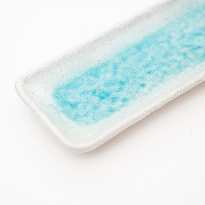 Handcrafted Seto Shiro-nagashi Glaze Rectangular Dish