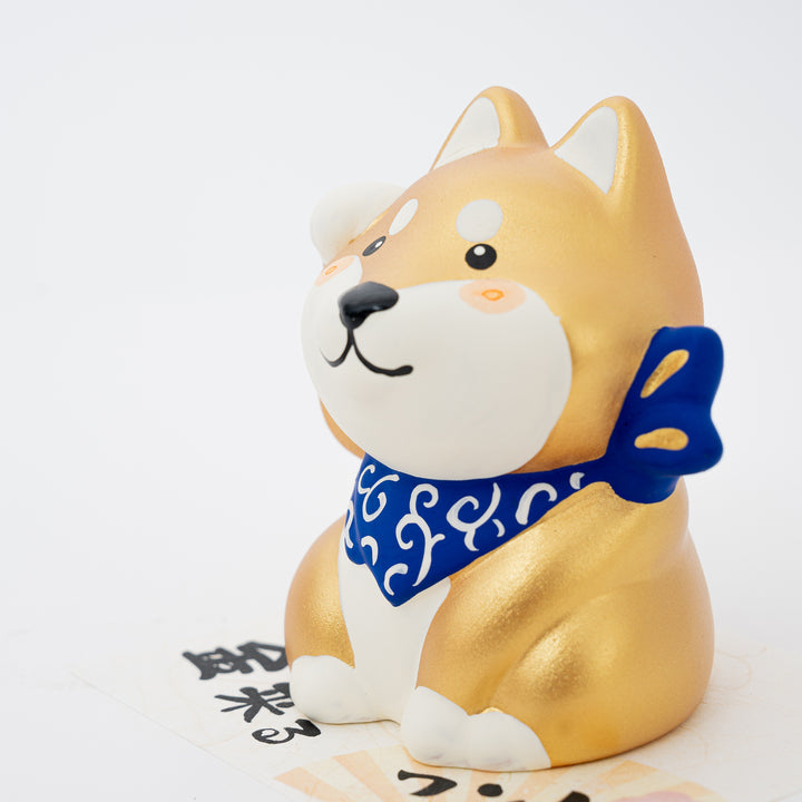 Golden Beckoning Shiba Inu Figurine