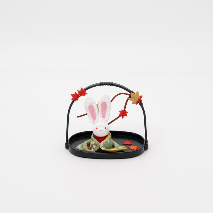 Kyoto Ryukodo Handmade Rabbit Figurine |  Maple Leaves