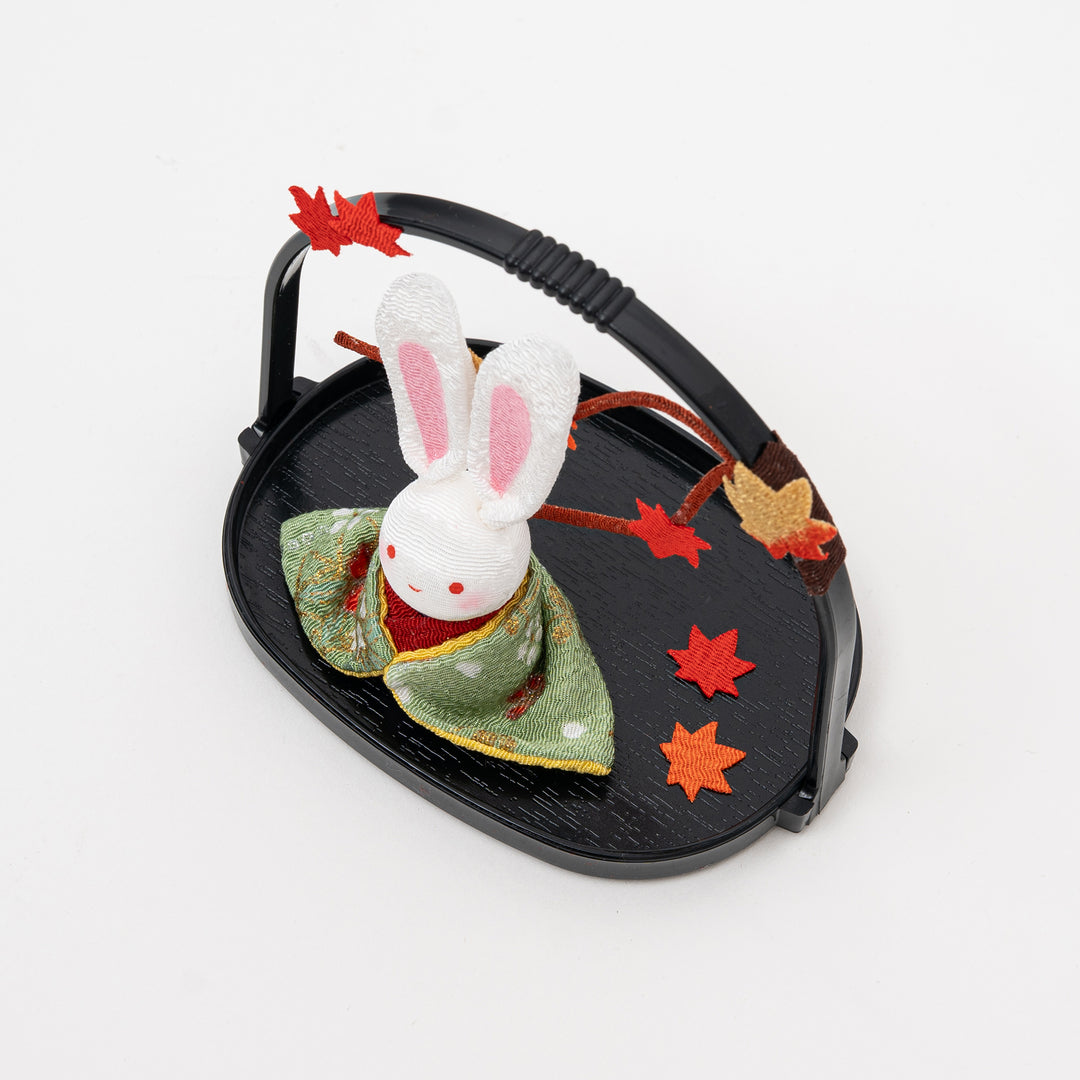 Kyoto Ryukodo Handmade Rabbit Figurine |  Maple Leaves
