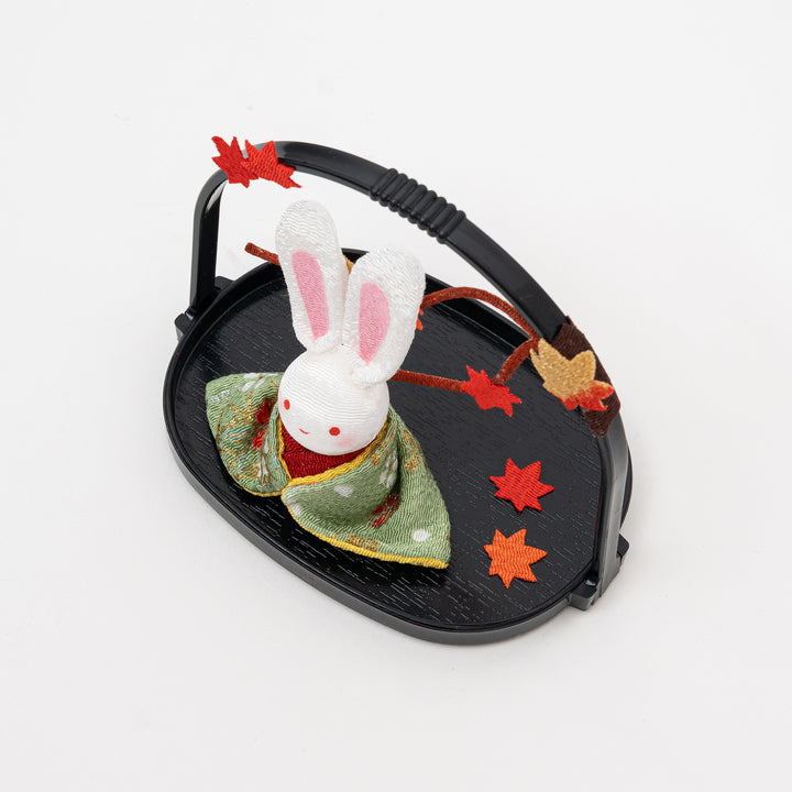 Kyoto Ryukodo Handmade Rabbit Figurine |  Maple Leaves