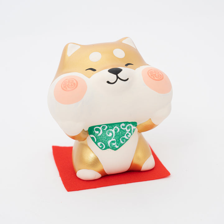 Chubby Cheeks Gold Shiba Inu Dog Figurine