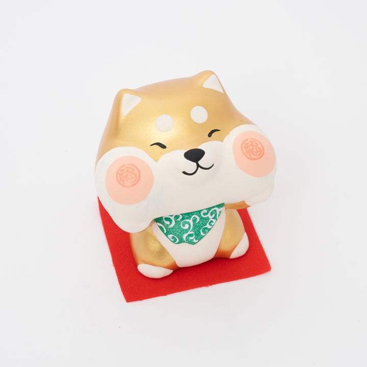 Chubby Cheeks Gold Shiba Inu Dog Figurine