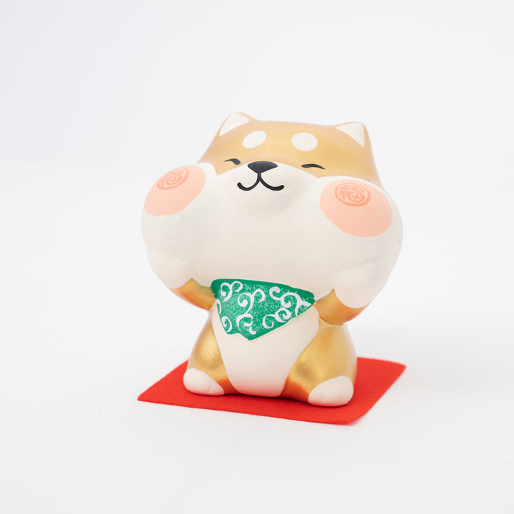 Chubby Cheeks Gold Shiba Inu Dog Figurine