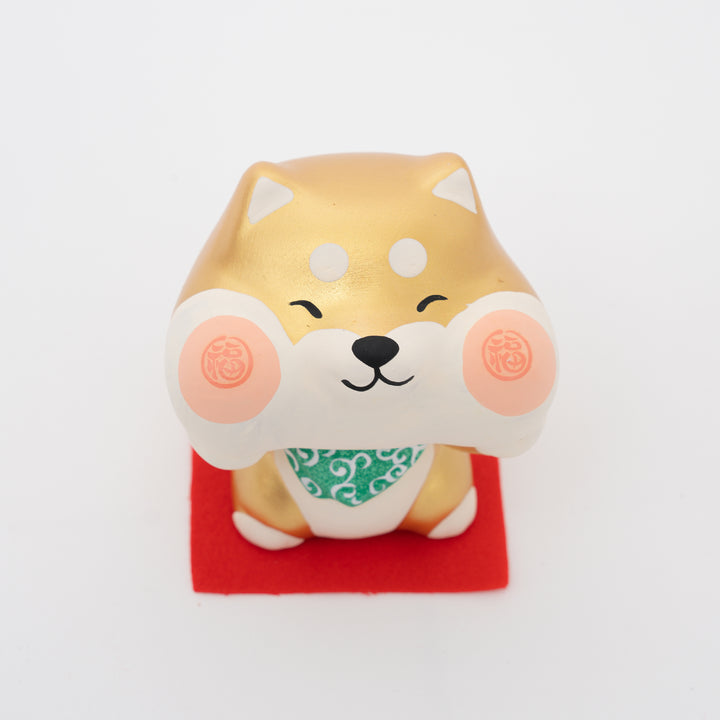 Chubby Cheeks Gold Shiba Inu Dog Figurine