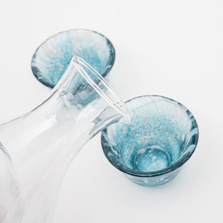 Toyo Sasaki: Aqua Drizzle Glass Sake Set
