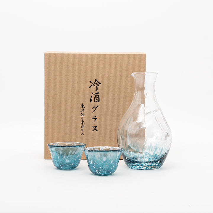 Toyo Sasaki: Aqua Drizzle Glass Sake Set