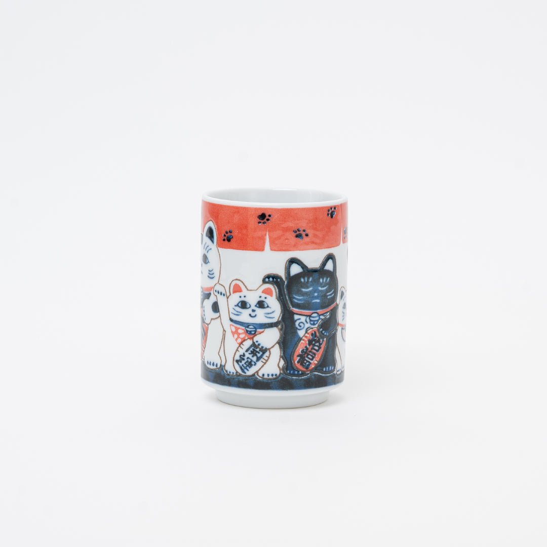 Japanese Maneki-Neko Lucky Cat Porcelain Cup | Multi Cats
