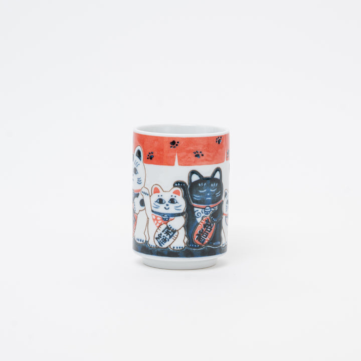 Japanese Maneki-Neko Lucky Cat Porcelain Cup | Multi Cats