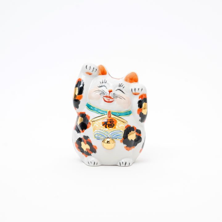 Handcrafted Kutani Ware Lucky Cat - Luxurious Gold Calico