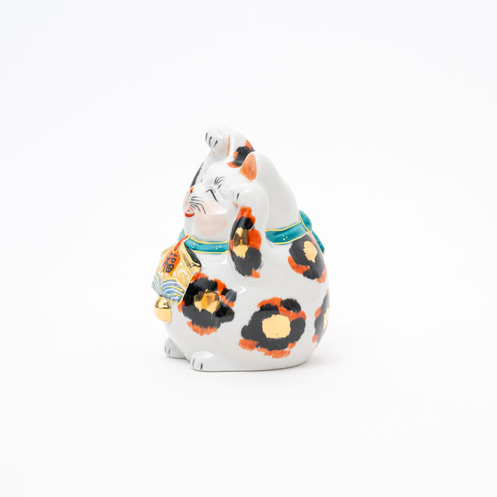 Handcrafted Kutani Ware Lucky Cat - Luxurious Gold Calico