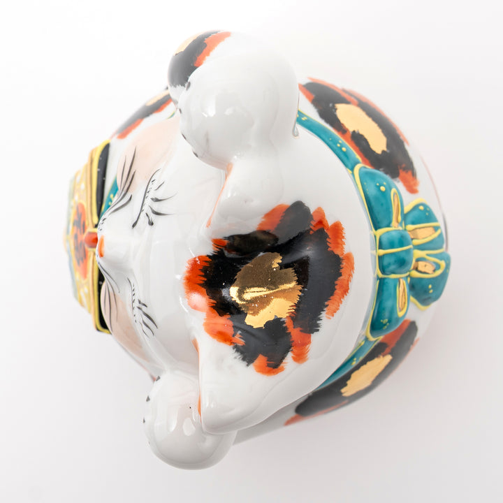 Handcrafted Kutani Ware Lucky Cat - Luxurious Gold Calico