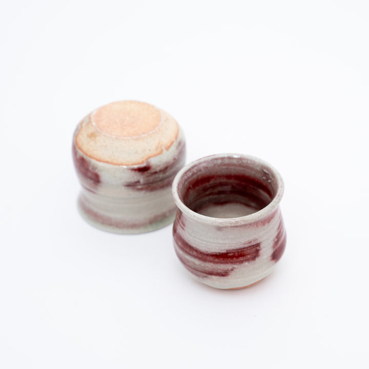 Handmade Shigraki Crackle Red Sake Set