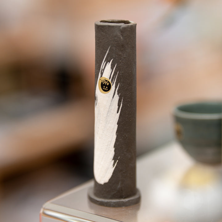 Japanese Shigaraki Brush Strike Mini Vase