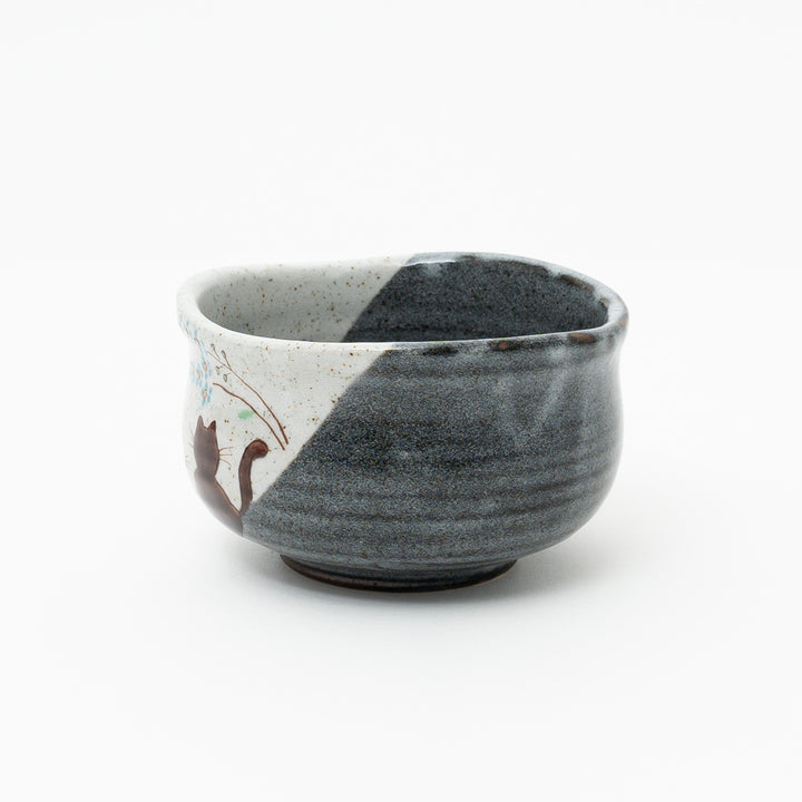 Handmade Kutani Sunny Spot Cat Match Bowl