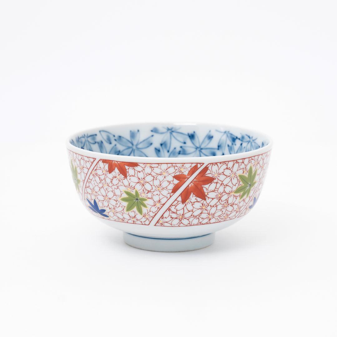 Japanese donburi bowl with cherry blossom and Maple Leaf 