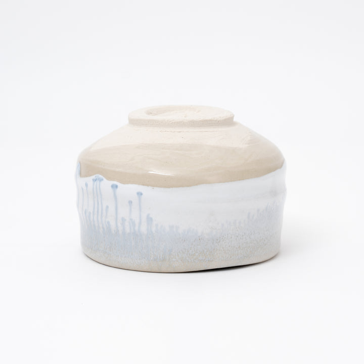 Handmade Ocean Wave White Glaze Matcha Bowl