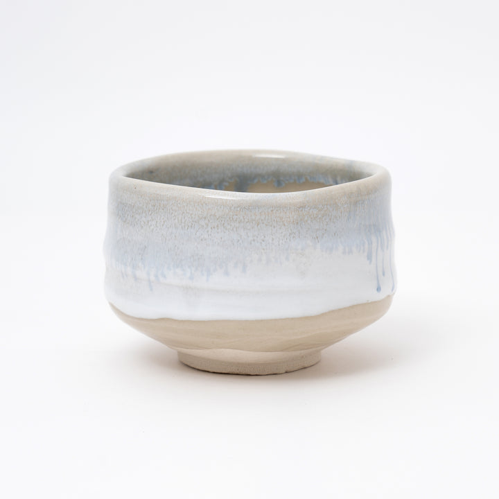Handmade Ocean Wave White Glaze Matcha Bowl