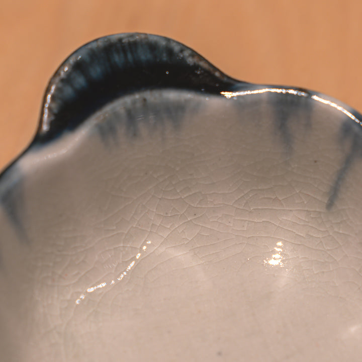Handmade Blue Tokusa Oval Side Dish