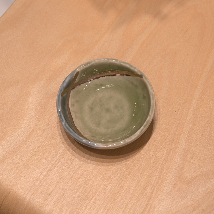 Handmade Golden Line Celadon Dip Bowl