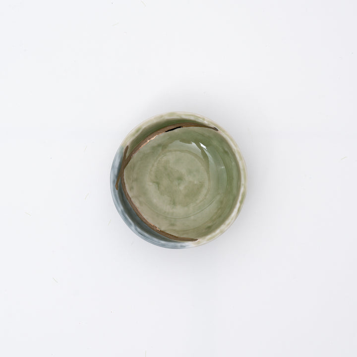 Handmade Golden Line Celadon Dip Bowl