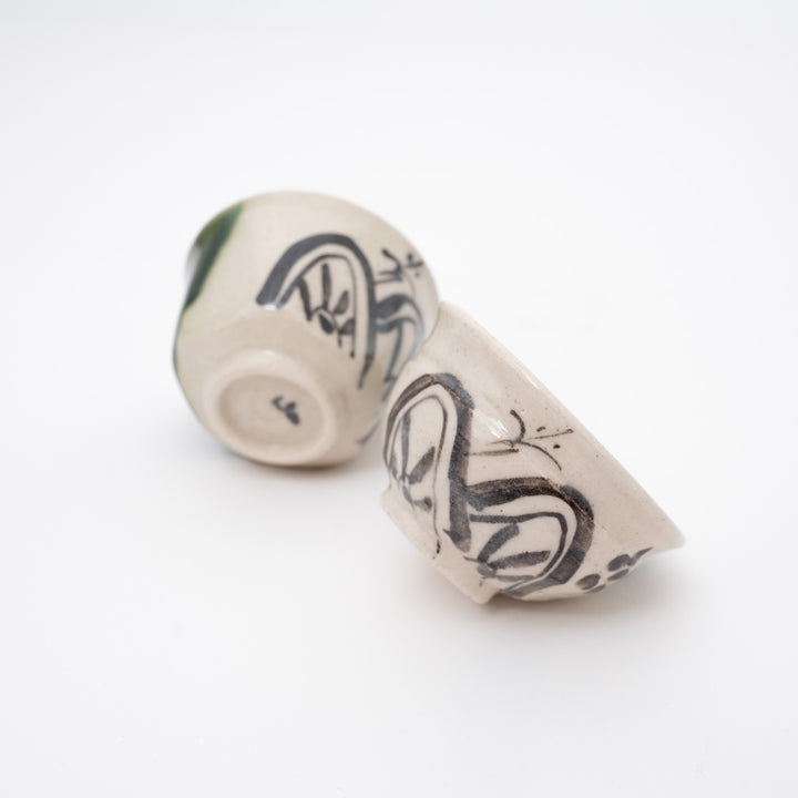 Handmade Oribe Handpainted Sake Set Gift Box