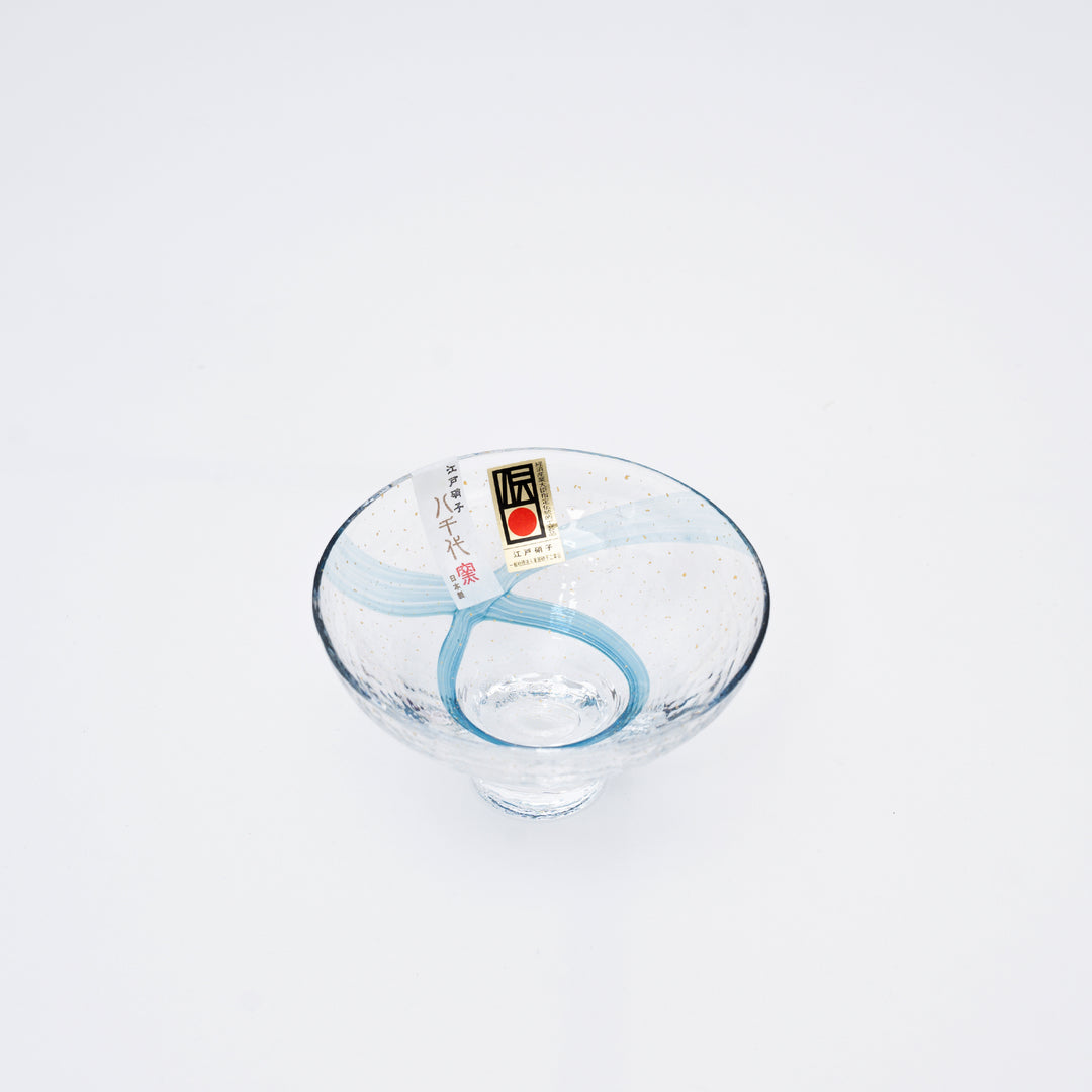 Handmade Edo Glass Yachiyo Kiln Gold Leaf Sake Cup
