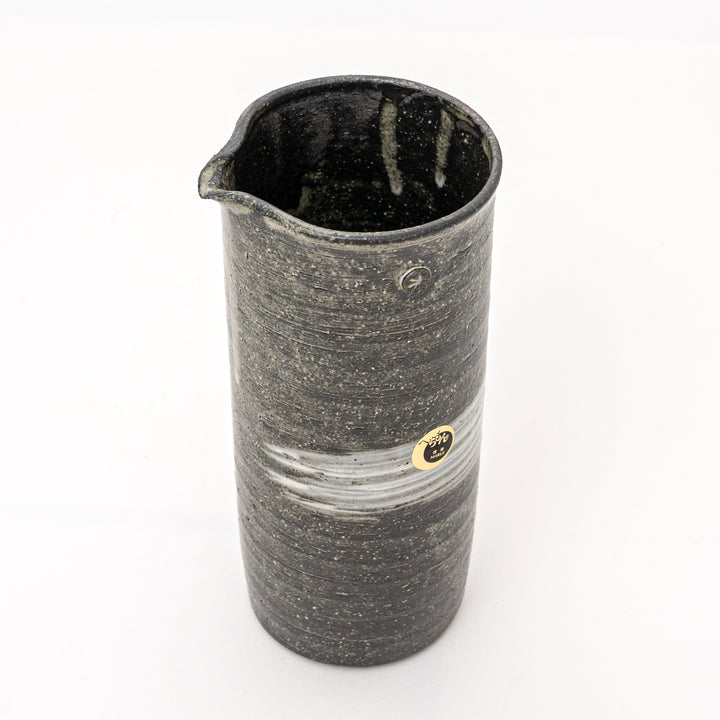 Handmade Shigaraki Black Brush Pitcher