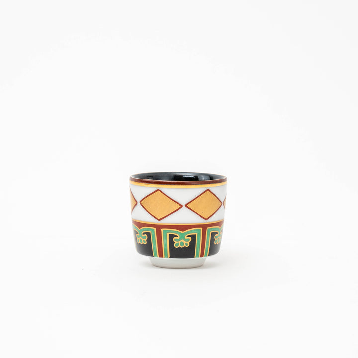 Handcrafted Overglazed Sake Cup Set of 2 in a Wooden Gift Box by Zoho Gama 藏珍窯