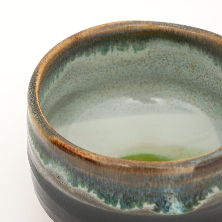 Handmade Mino Ware Matcha Bowl - Embrace the Ocean's Grace