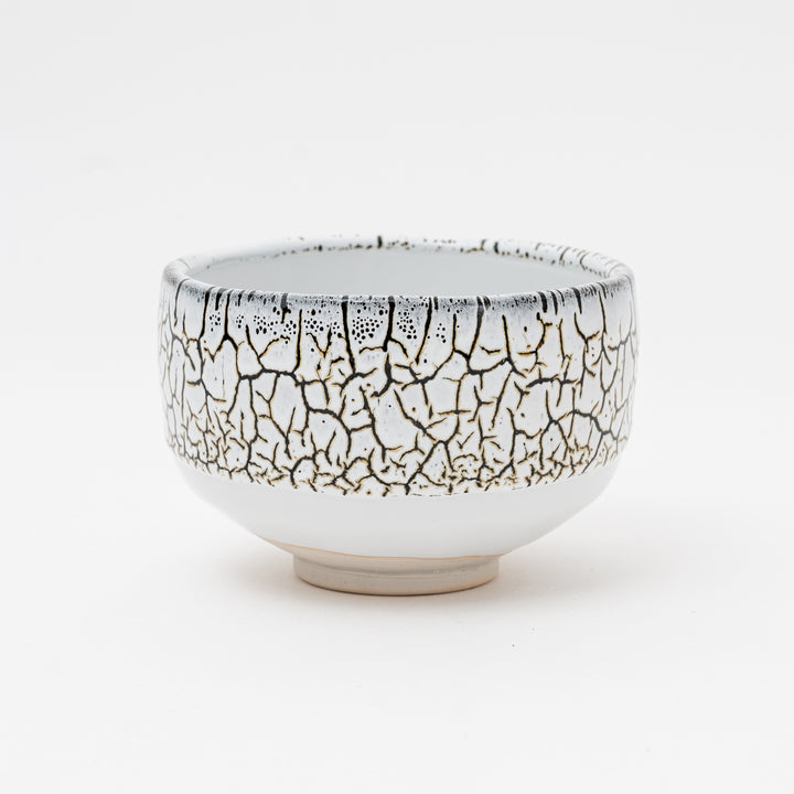 Handmade White Tenmoku Matcha Bowl