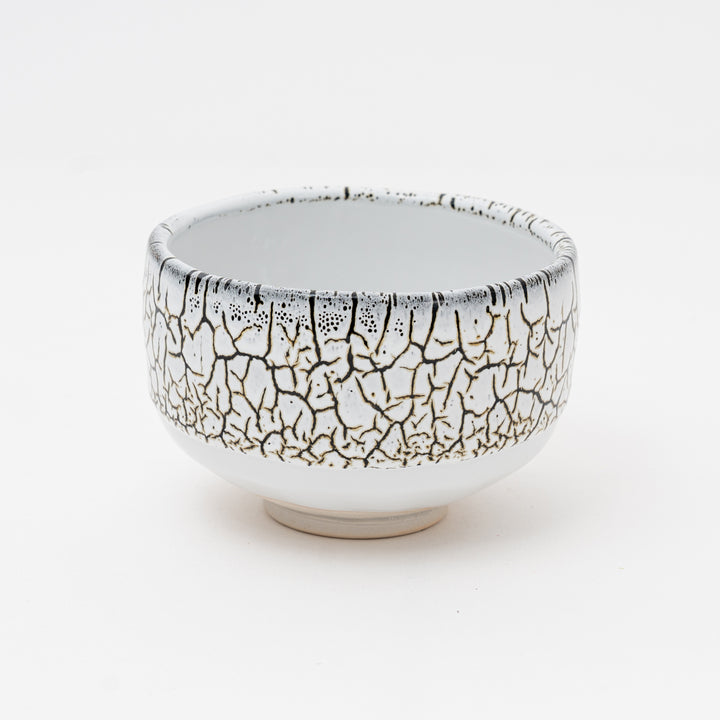 Handmade White Tenmoku Matcha Bowl