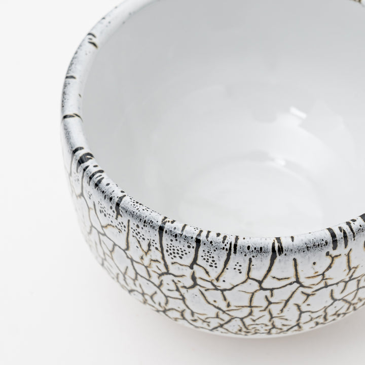 Handmade White Tenmoku Matcha Bowl
