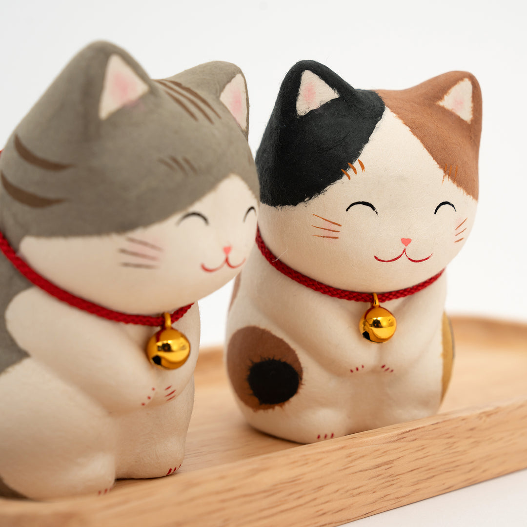 Handmade Washi paper cute Cat figurine