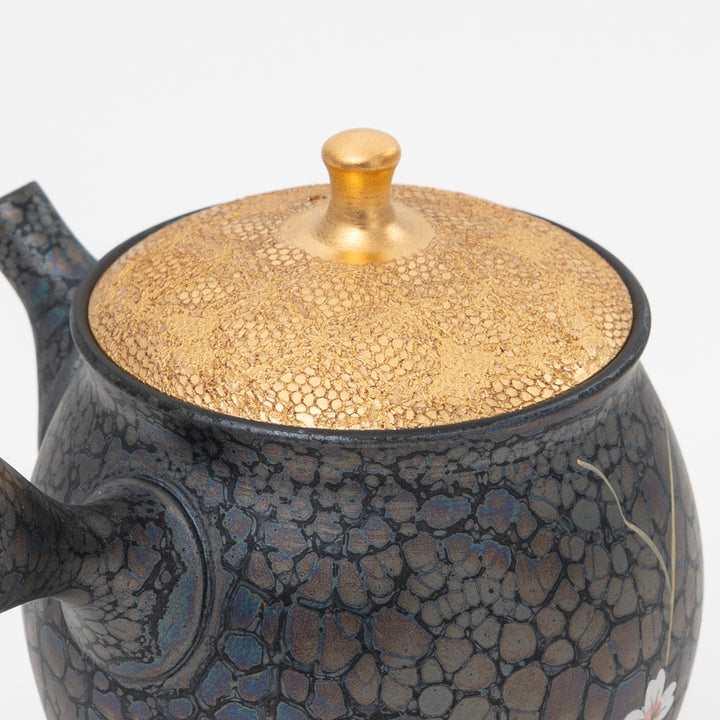 Tenmoku Cherry Blossoms Teapot By Shoryu