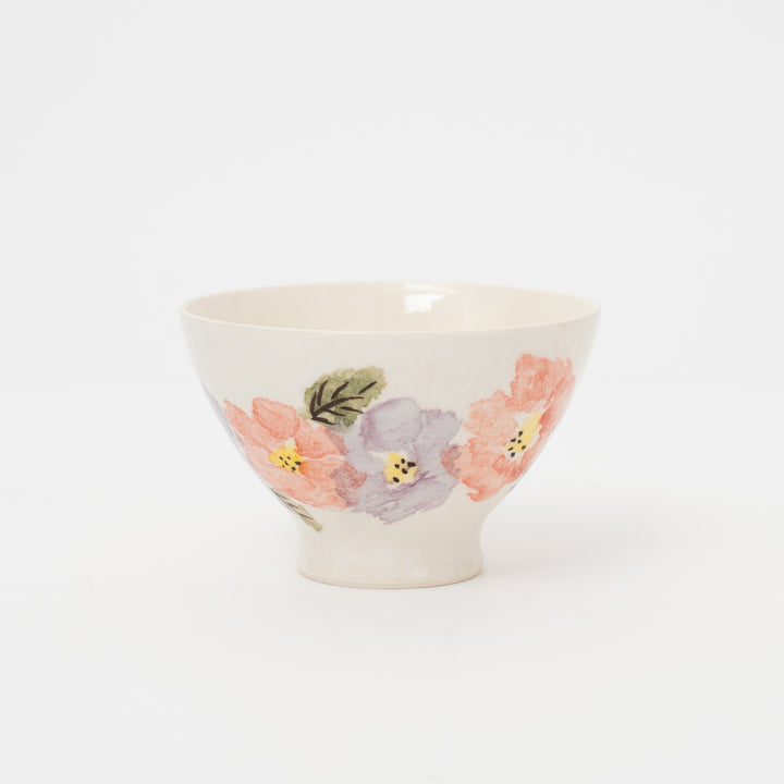 Handmade Hasami Floral Rice Bowl