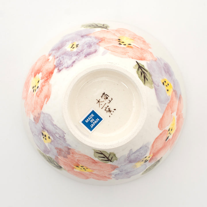 Handmade Hasami Floral Rice Bowl