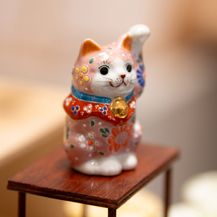 Kutani Lucky Cat | Pink Floral