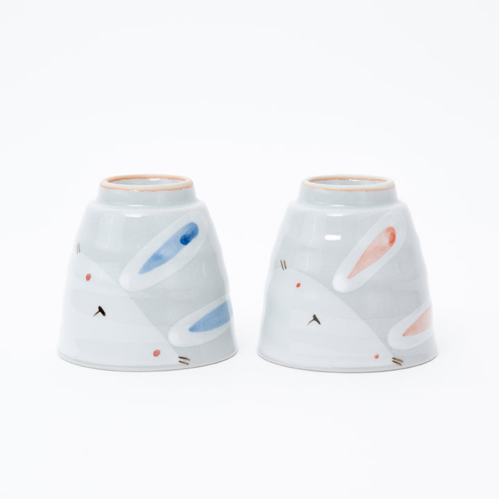 Crackle Glaze Bunny Yunomi Tea Cup