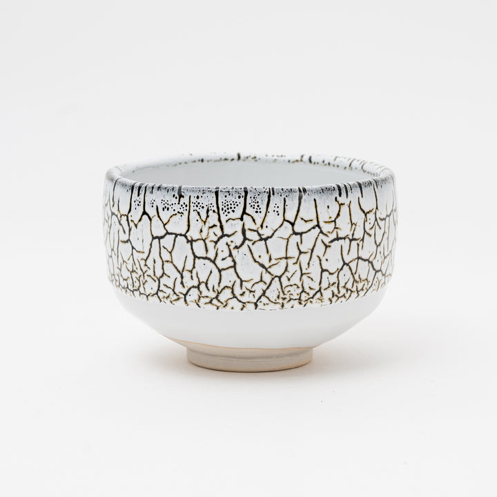 Handmade White Tenmoku Matcha Bowl