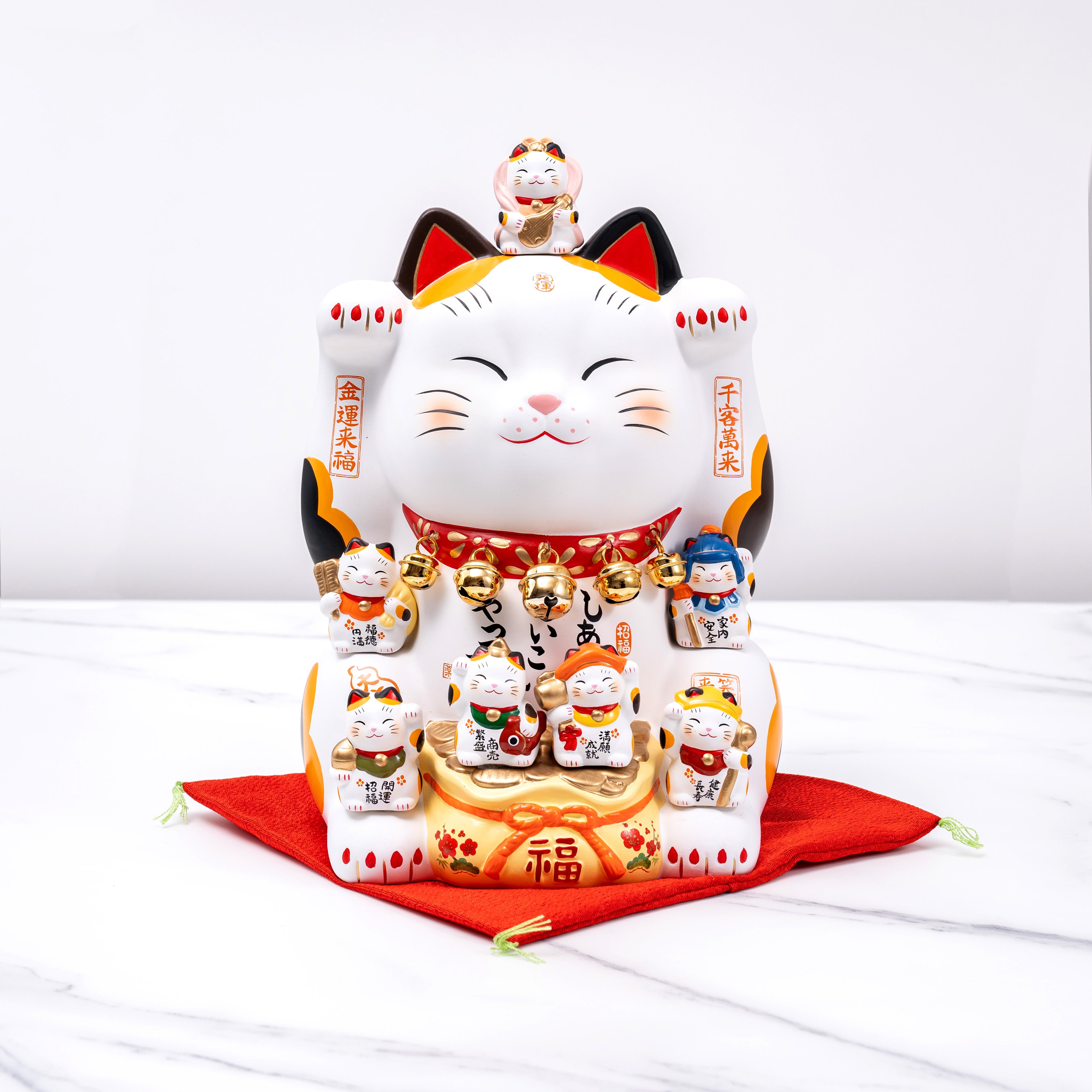Chinese Feng Shui Beckoning Cat Fortune Wealth Lucky Cats 5inch Waving  Kitty Decor Gift Room Shop Decoration